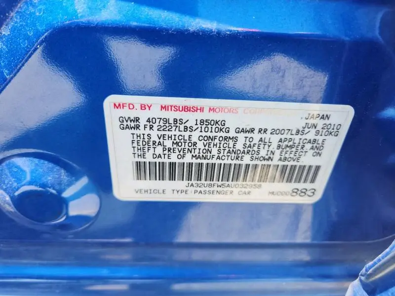 2010 MITSUBISHI LANCER GTS  