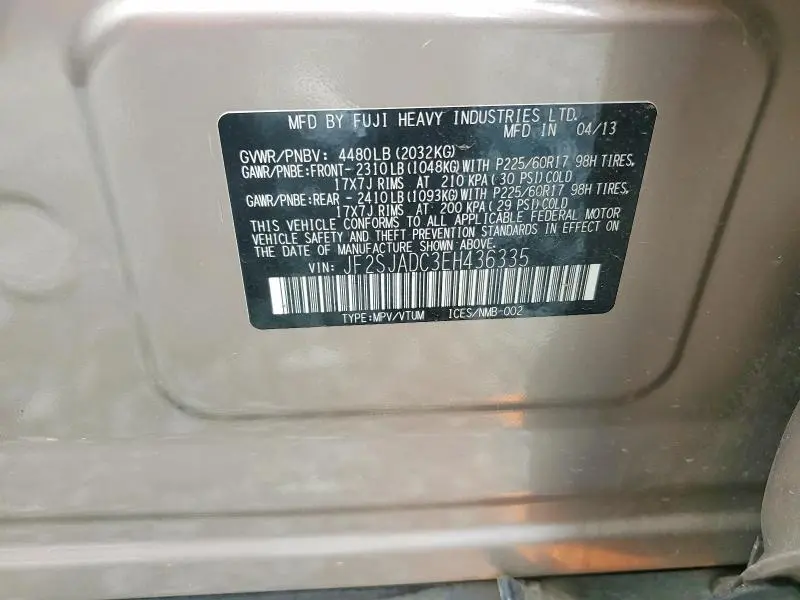 2014 SUBARU FORESTER 2.5I PREMIUM  