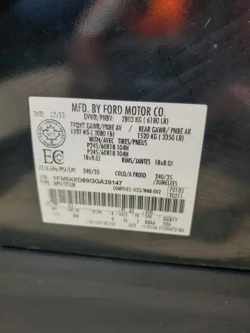 2016 FORD EXPLORER XLT  