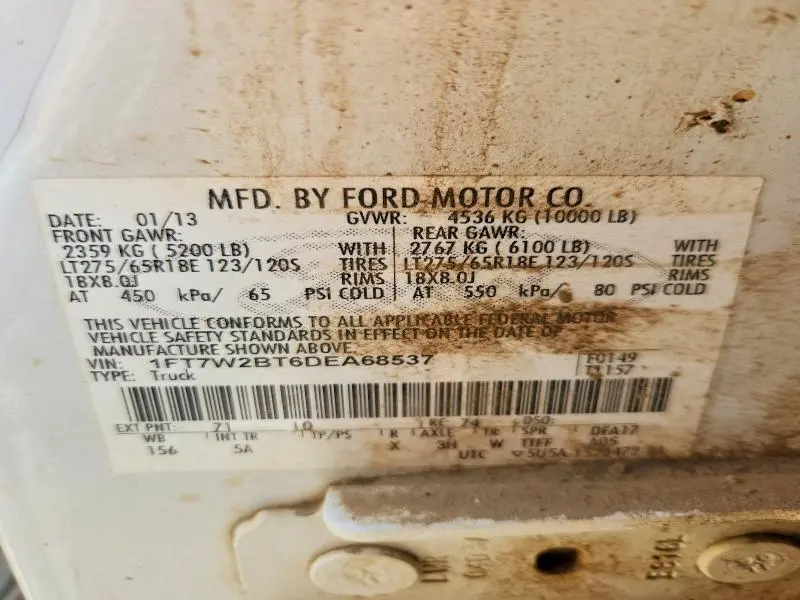 2013 FORD F250 SUPER DUTY  
