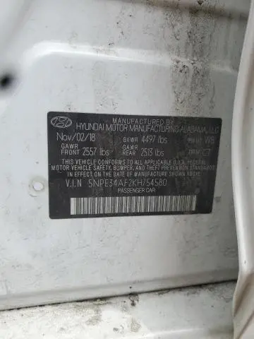 2019 HYUNDAI SONATA LIMITED  