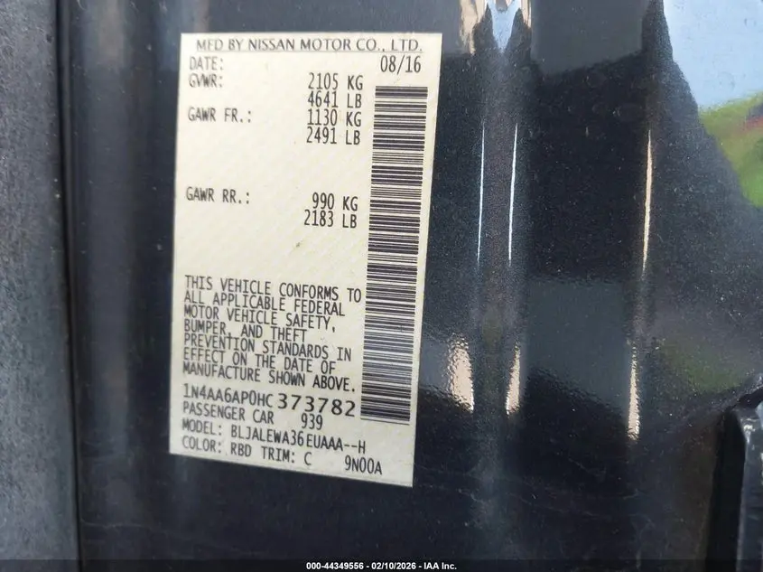 2017 NISSAN MAXIMA 3.5 SL