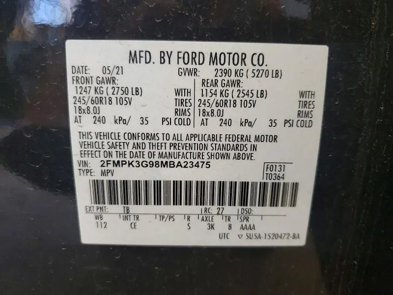 2021 FORD EDGE SE  