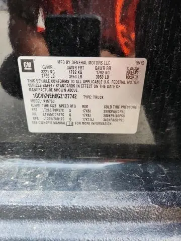 2016 CHEVROLET SILVERADO K1500  