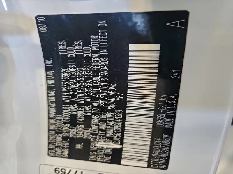 2011 TOYOTA SEQUOIA LIMITED  