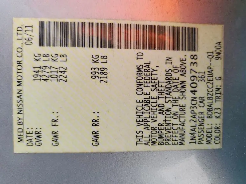 2012 NISSAN ALTIMA 2.5  