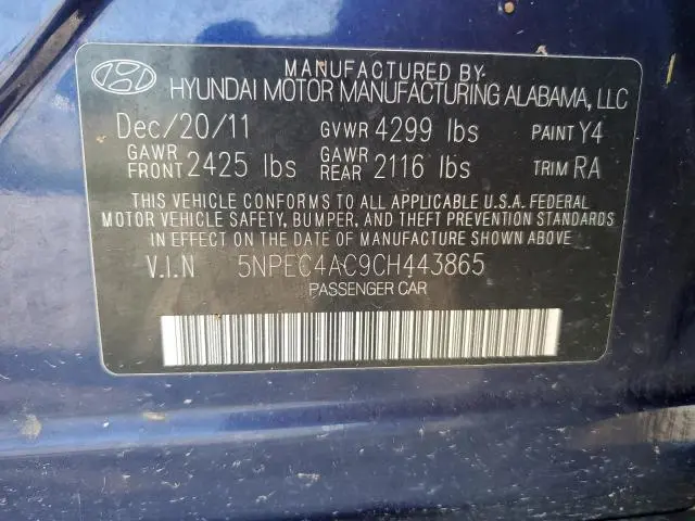 2012 HYUNDAI SONATA SE