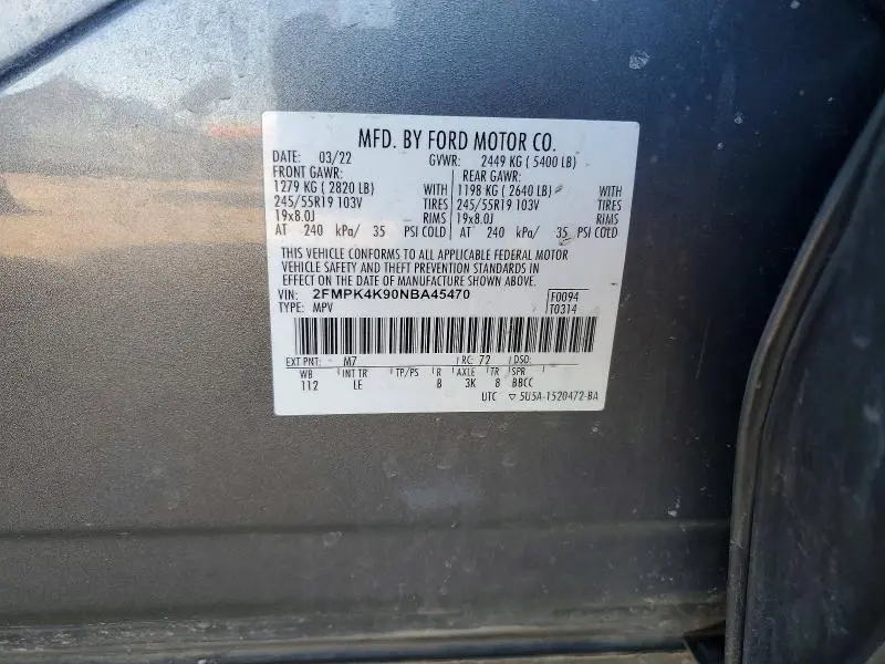2022 FORD EDGE TITANIUM  