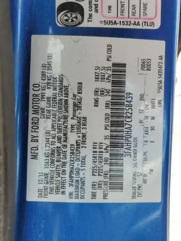 2012 FORD FUSION SE  