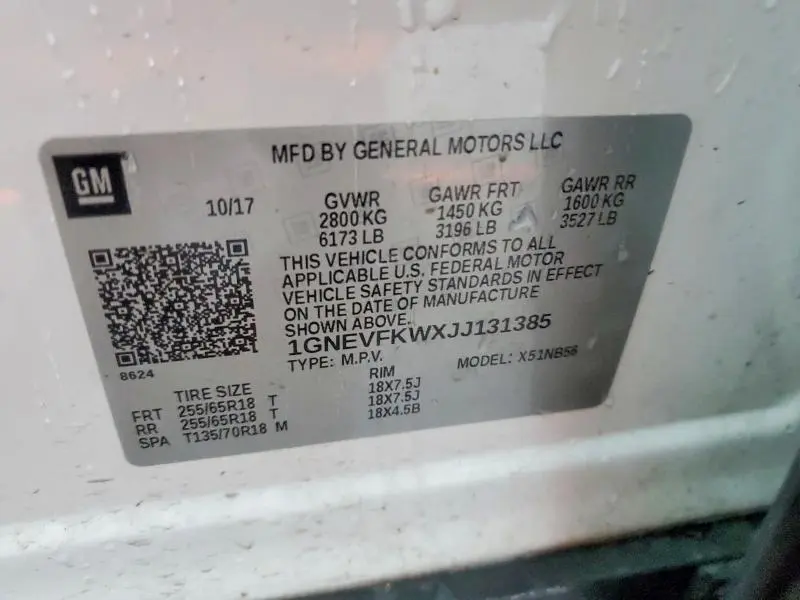 2018 CHEVROLET TRAVERSE LS  