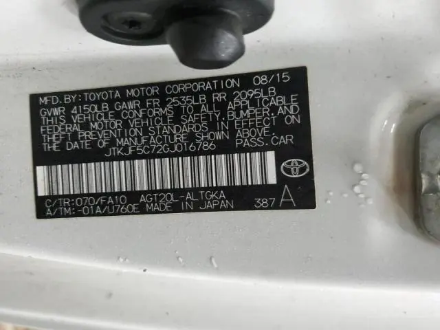 2016 TOYOTA SCION TC   