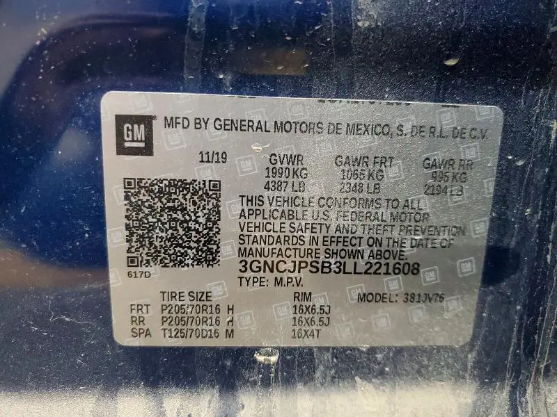 2020 CHEVROLET TRAX 1LT  