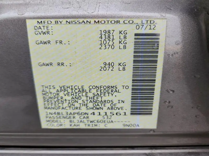 2013 NISSAN ALTIMA 3.5S  