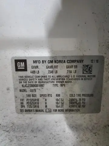 2019 BUICK ENCORE SPORT TOURING  