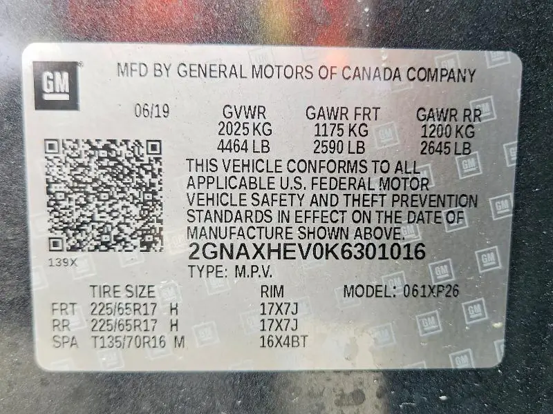 2019 CHEVROLET EQUINOX LS  
