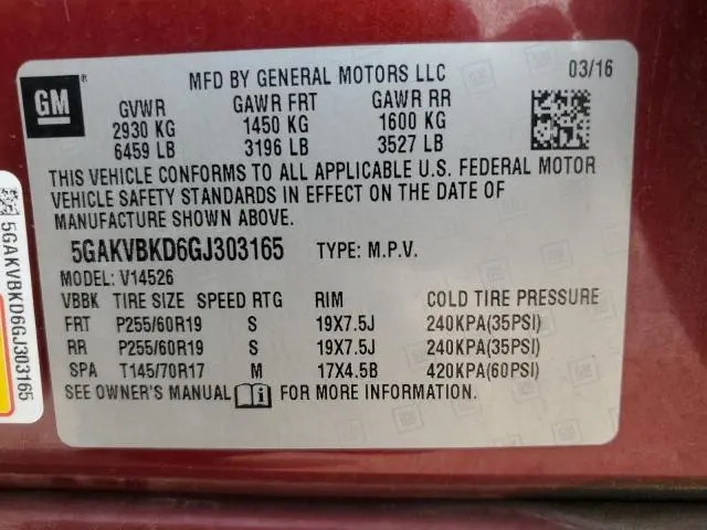 2016 BUICK ENCLAVE   