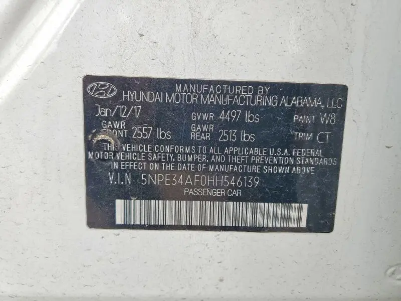 2017 HYUNDAI SONATA SPORT  