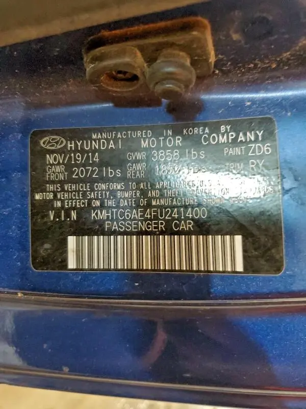 2015 HYUNDAI VELOSTER TURBO  