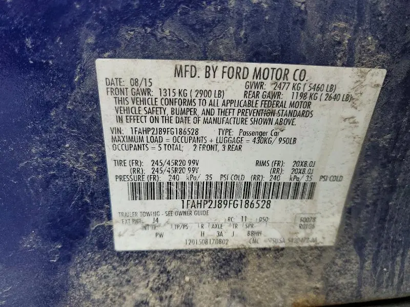 2015 FORD TAURUS LIMITED  