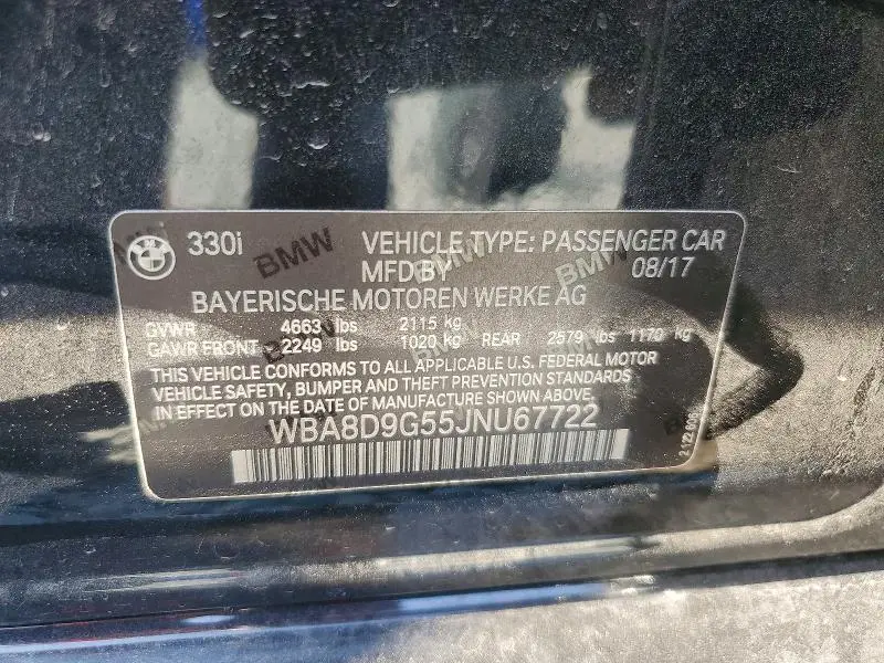 2018 BMW 330 XI  