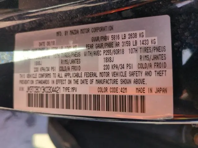 2019 MAZDA CX-9 TOURING