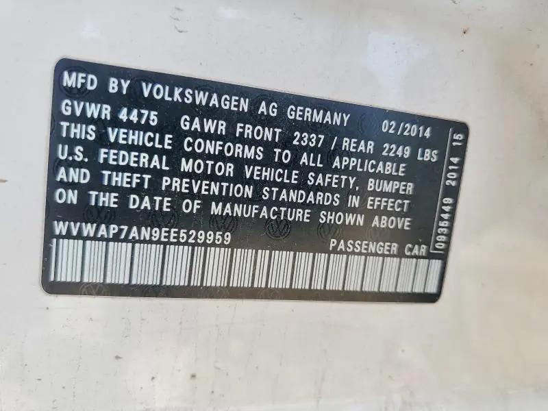 2014 VOLKSWAGEN CC SPORT  