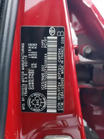 2015 TOYOTA YARIS   
