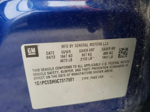 2012 CHEVROLET CRUZE LS  