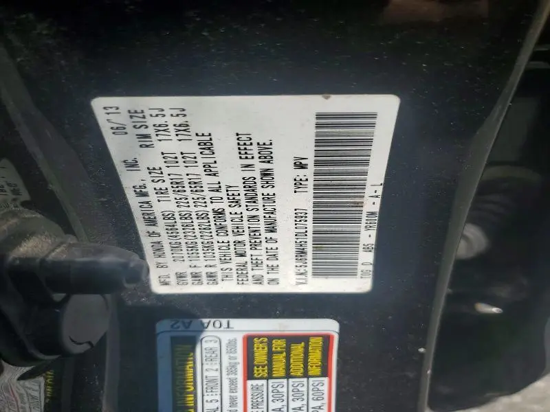 2013 HONDA CR-V EX  