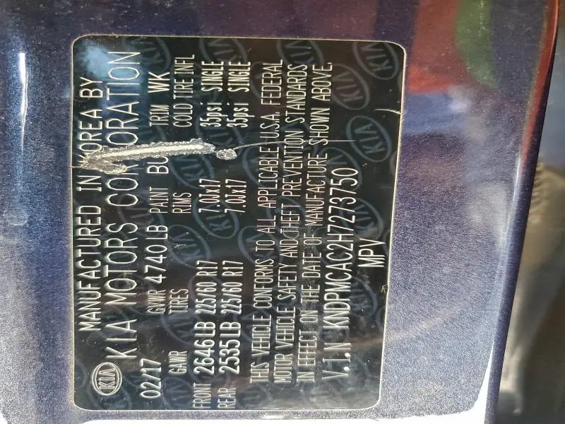 2017 KIA SPORTAGE LX  