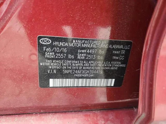 2016 HYUNDAI SONATA SE
