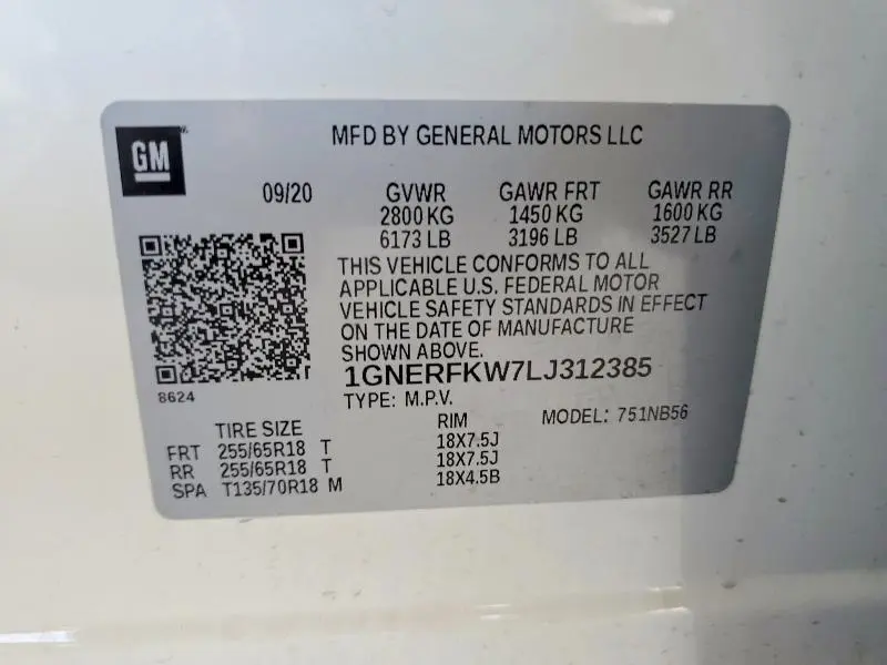 2020 CHEVROLET TRAVERSE   