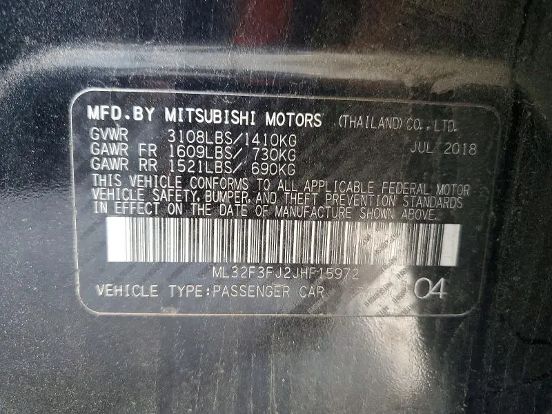 2018 MITSUBISHI MIRAGE G4 ES  