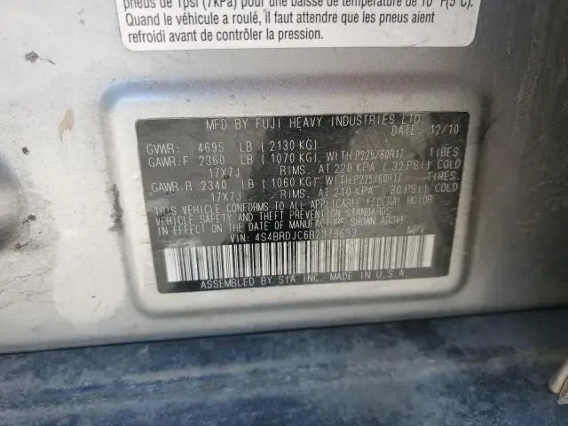 2011 SUBARU OUTBACK 3.6R LIMITED  