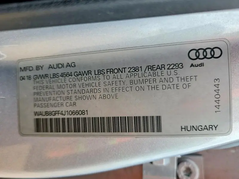 2018 AUDI A3 PREMIUM  