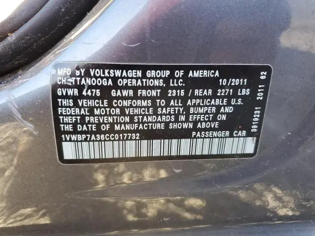 2012 VOLKSWAGEN PASSAT SE  