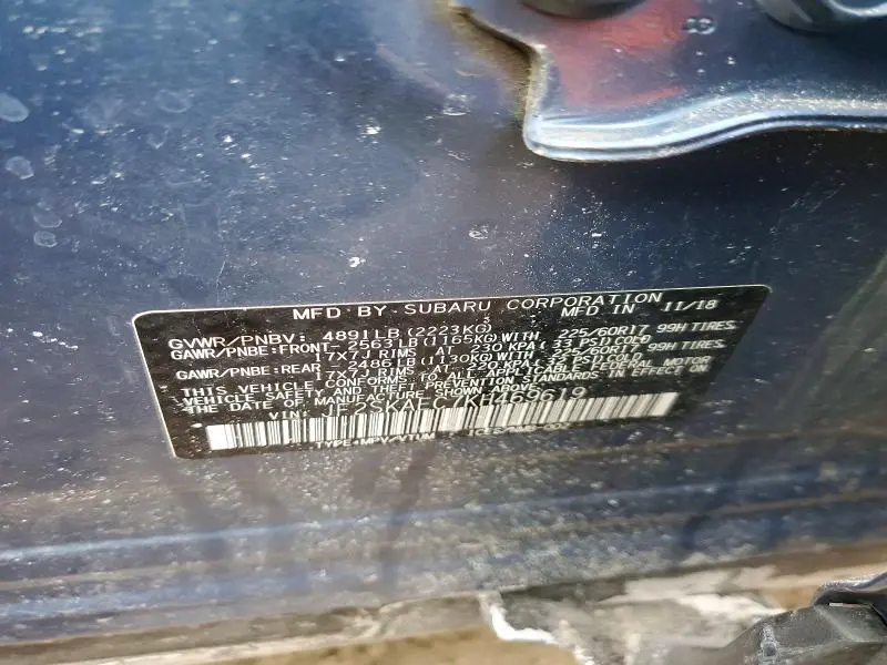 2019 SUBARU FORESTER PREMIUM  