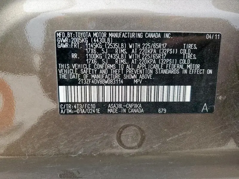 2011 TOYOTA RAV4   