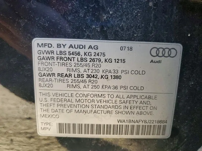2018 AUDI Q5 PREMIUM PLUS  