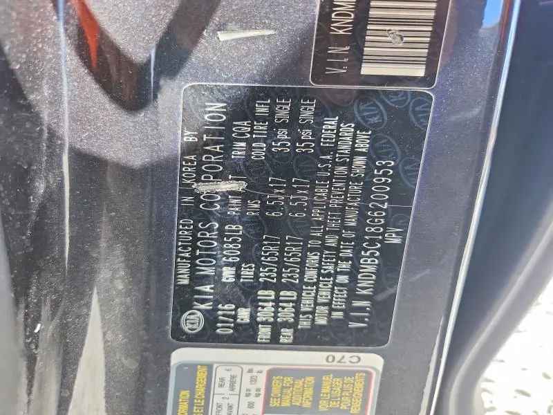 2016 KIA SEDONA LX  