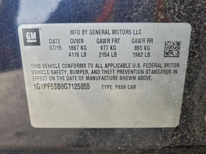 2016 CHEVROLET CRUZE LIMITED LT  