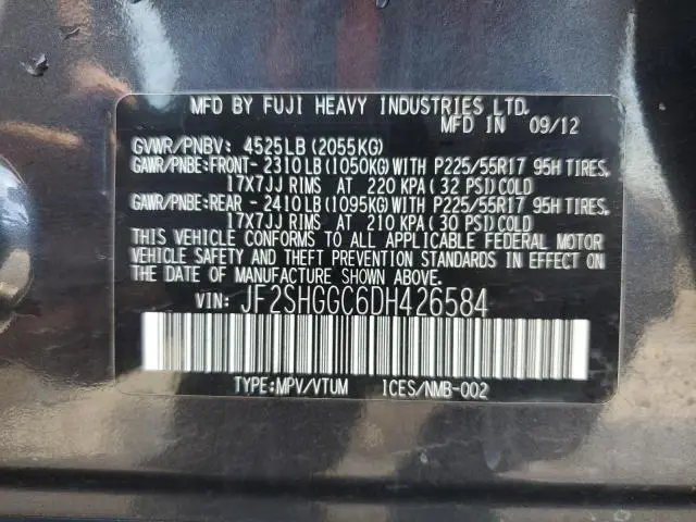 2013 SUBARU FORESTER TOURING  