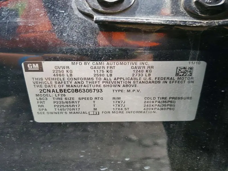 2011 CHEVROLET EQUINOX LS  