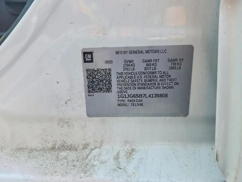 2020 CHEVROLET SONIC   