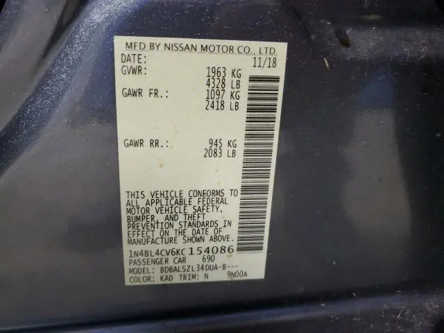 2019 NISSAN ALTIMA SR  