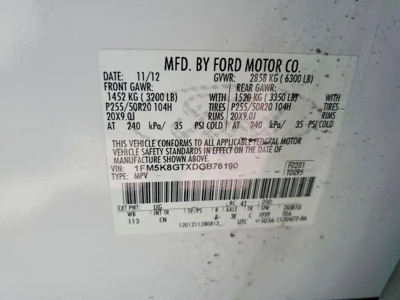 2013 FORD EXPLORER SPORT  