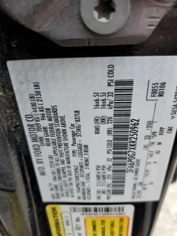 2019 FORD FUSION S  