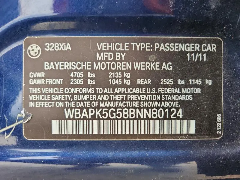 2011 BMW 328 XI SULEV  