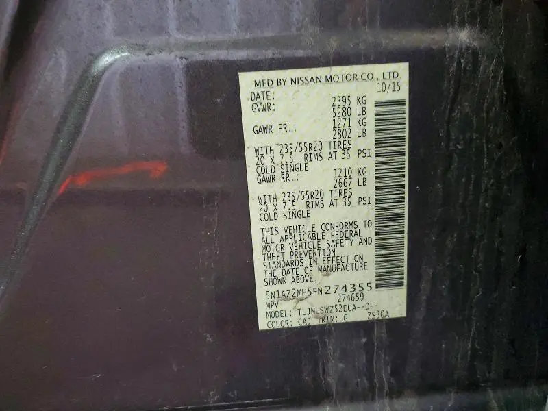 2015 NISSAN MURANO PLATINUM  