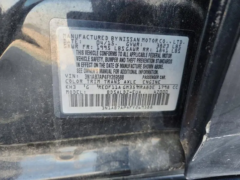 2015 NISSAN SENTRA SV  